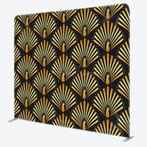 Aperturee - Aperturee Artistic Golden Peacocks Fabric Backdrop For Decor